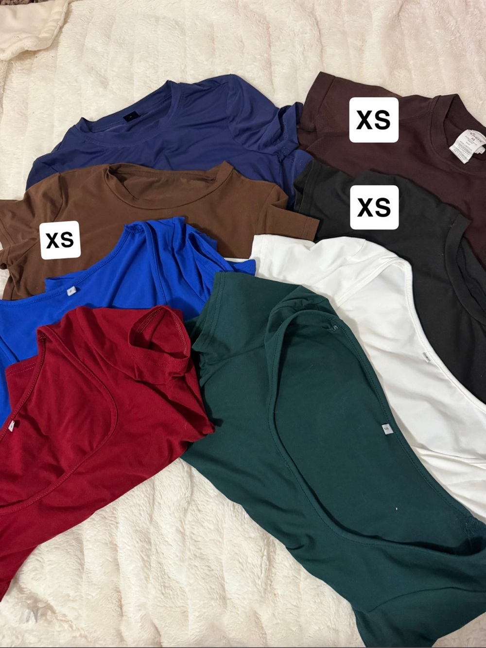 Shein basics - White, Black, Brown, Blue, Red, Green